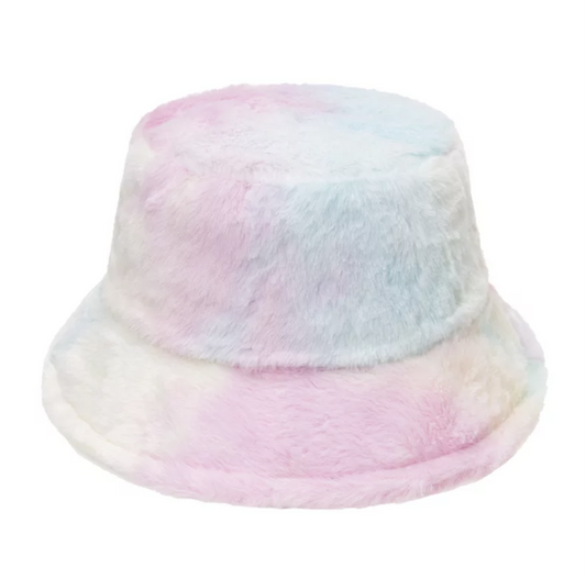 Custom  Cotton Candy fur Bucket Hats