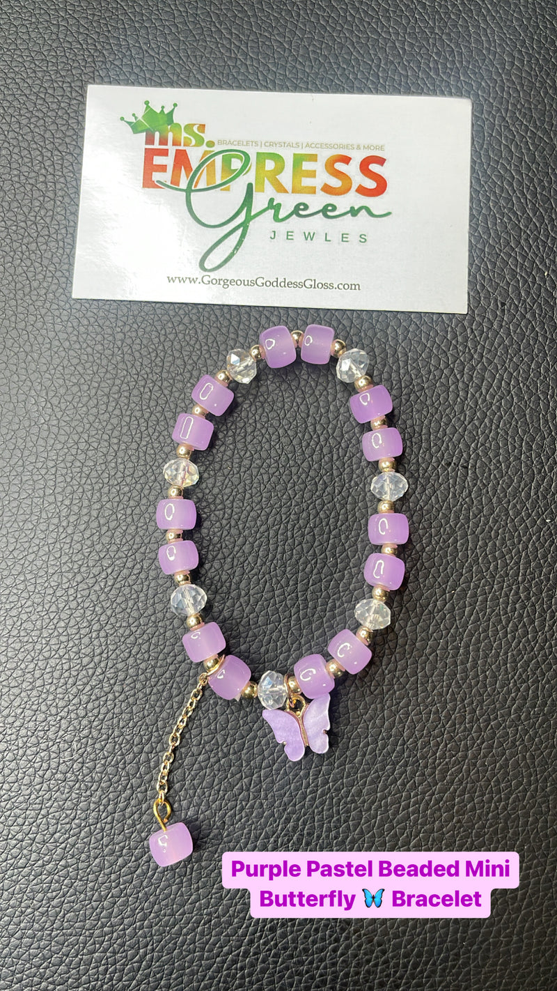 Purple Pastel Beaded Mini Butterfly 🦋 Single Bracelet