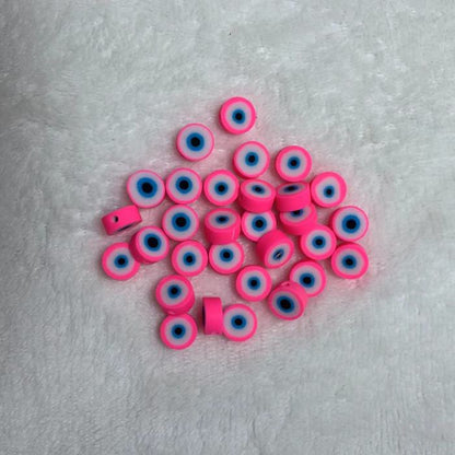 clay evil eye bead 10mm polymer(40pcs)