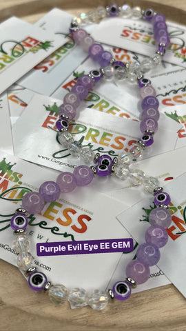 Purple Evil Eye EE Gem Bracelets 1pc