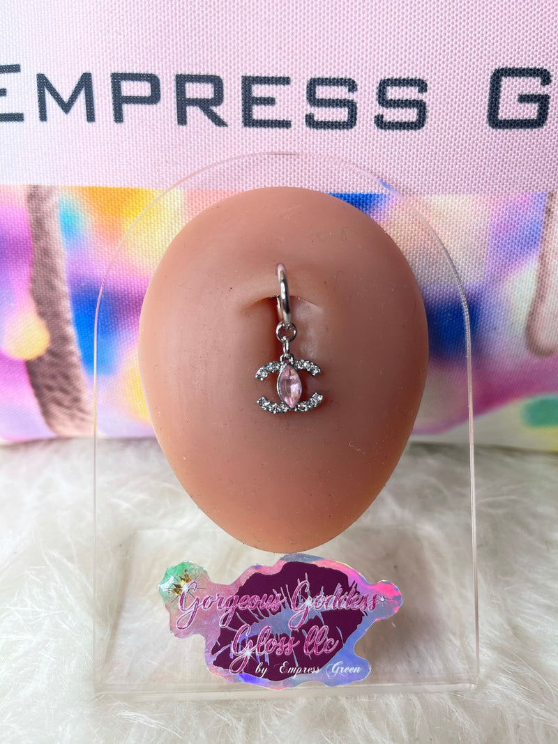 Cc Pink Clip on belly / Navel ring