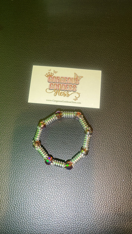 Brown Silver Spirals  bracelet