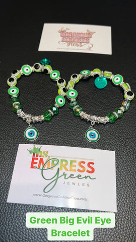 Green Big Evil Eye Bracelet