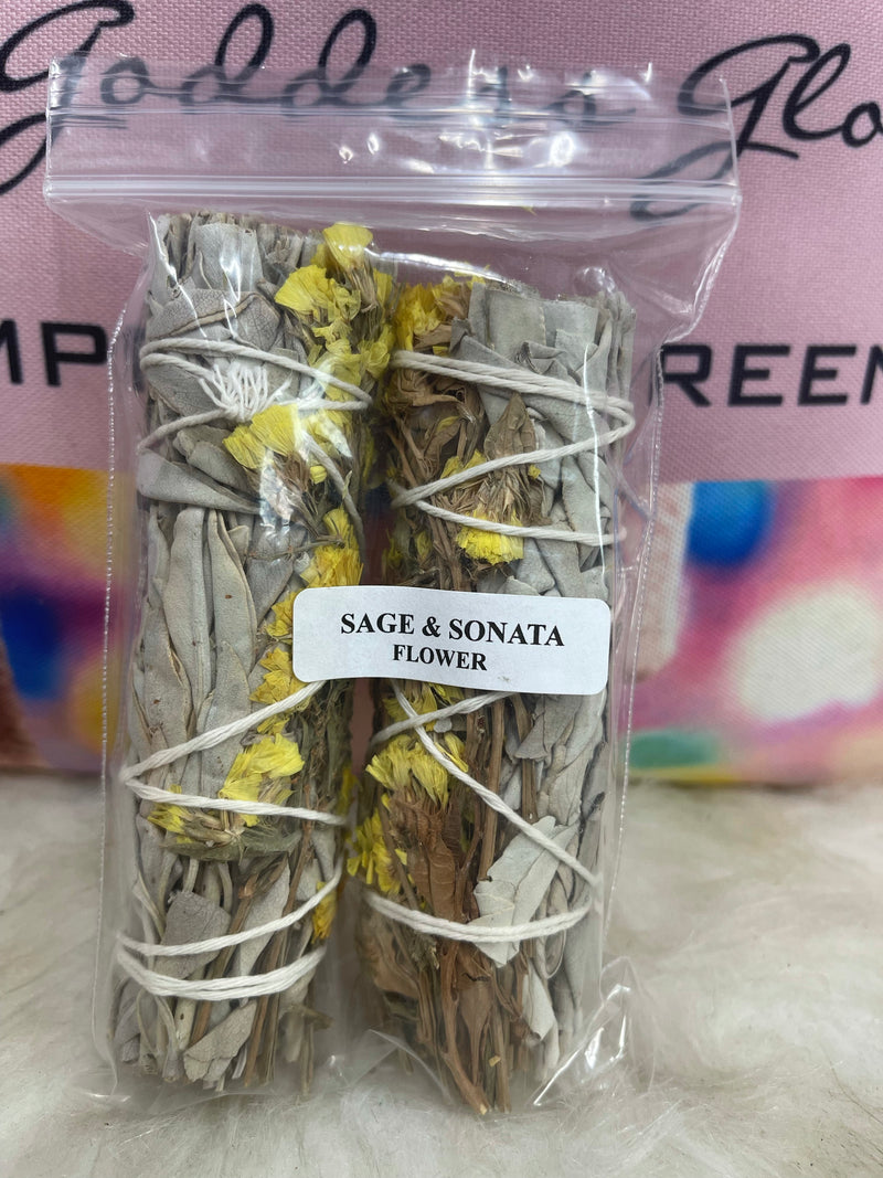 Sage & Sonata Yellow Flower Smudge stick