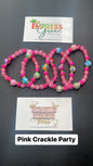 Pink Crackle Party Bracelets 1pc