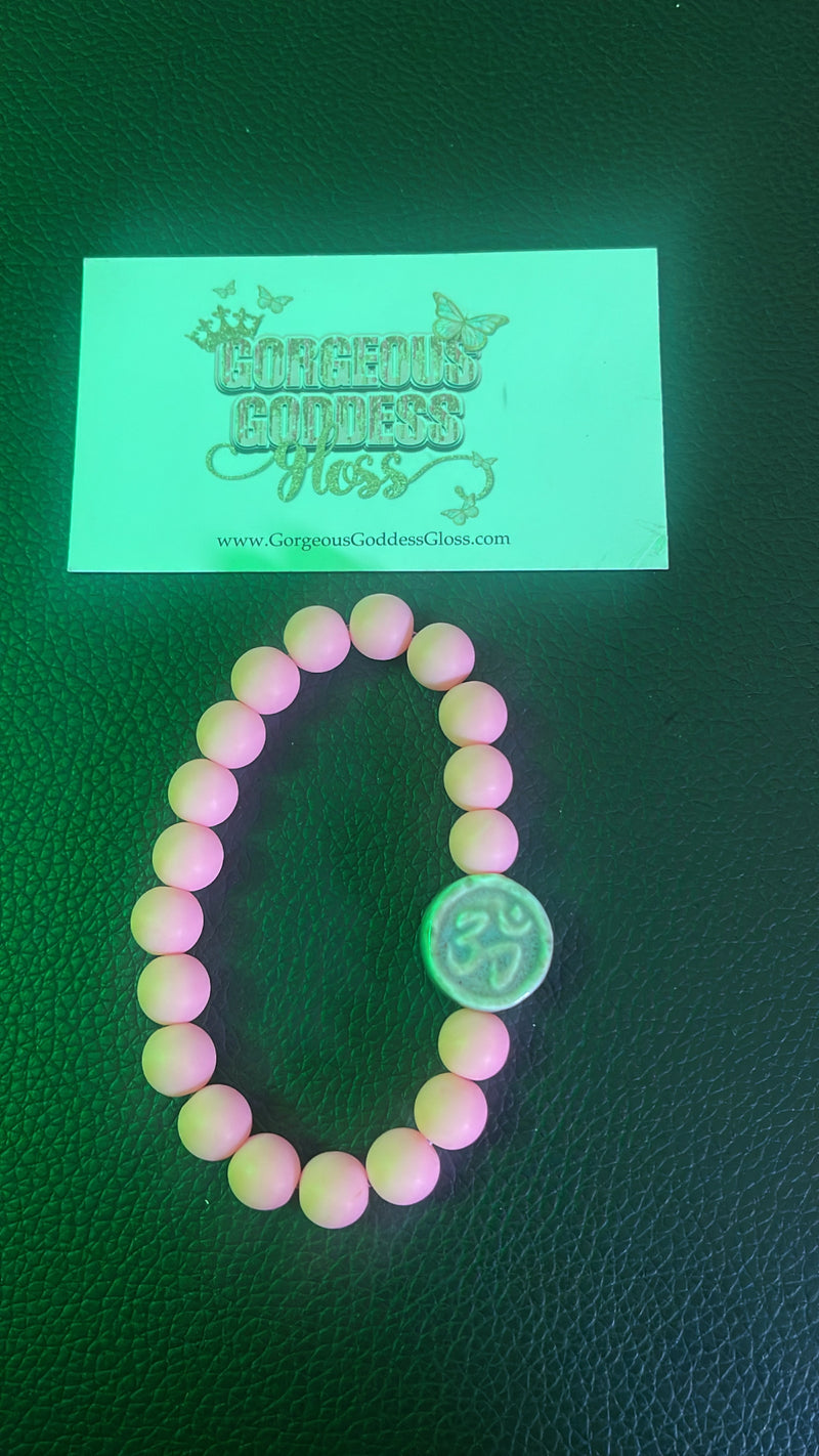 Zen Om  Light Pink Bracelet