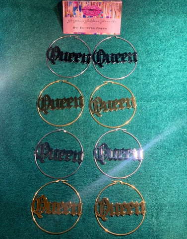 Big hoop old English Queen Earrings