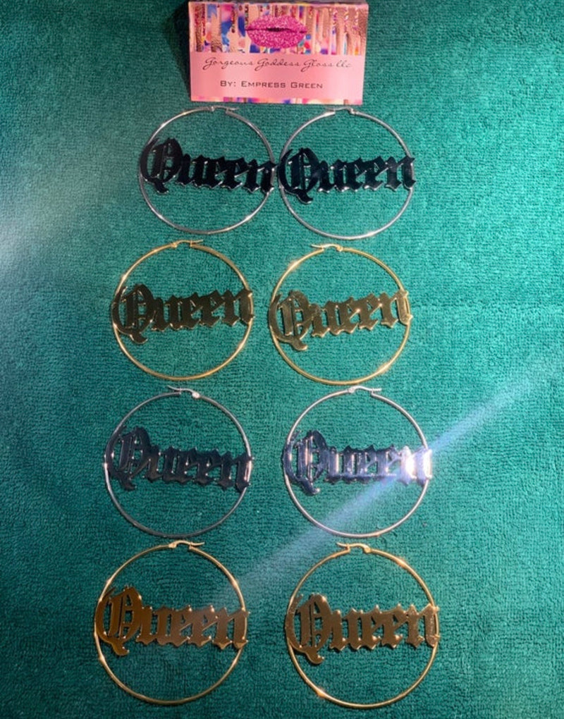 Big hoop old English Queen Earrings