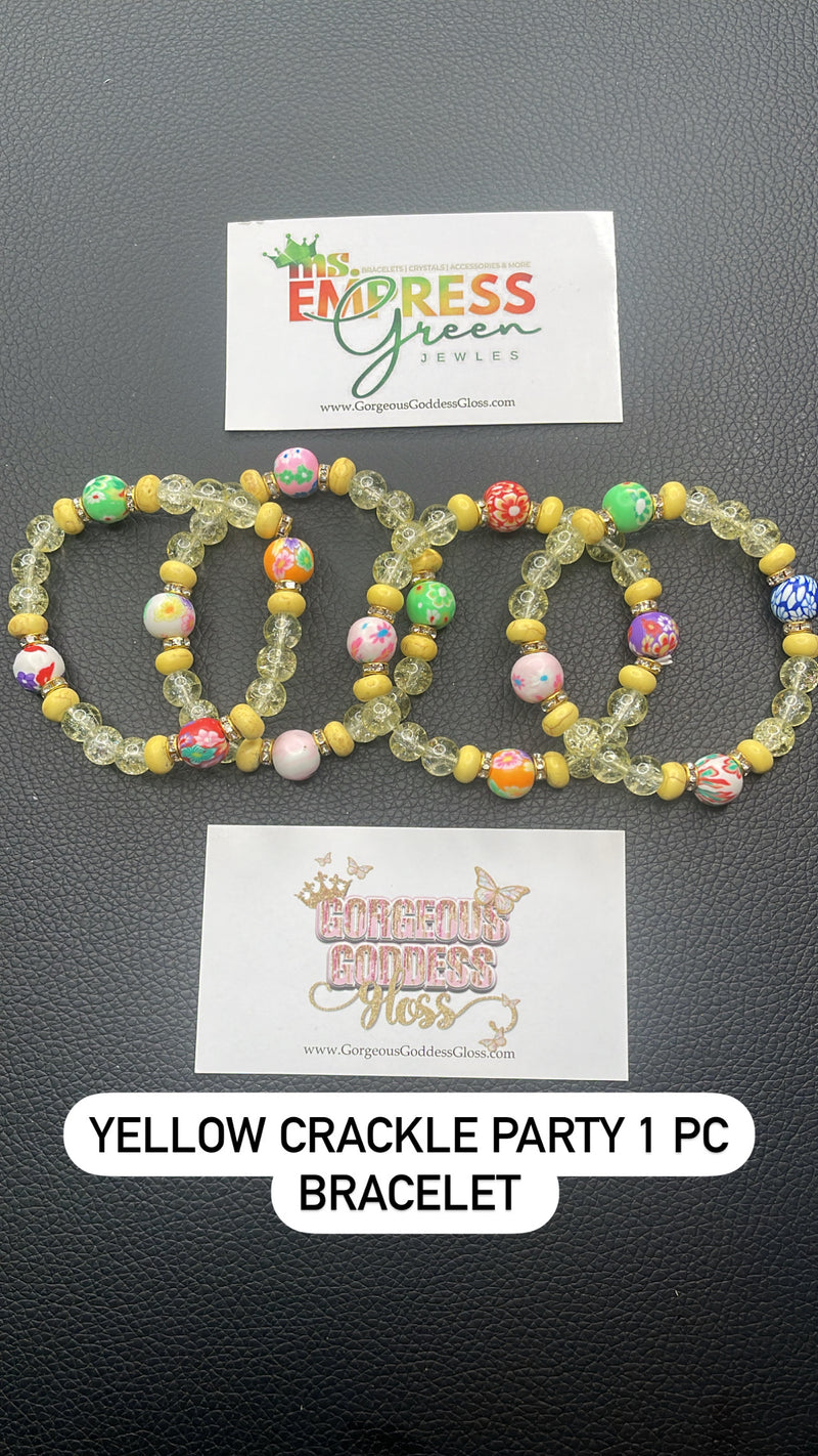 Yellow Crackle Party Bracelets 1pc