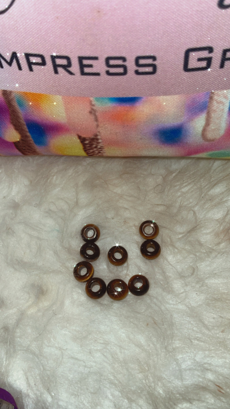 Tiger Eye Crystal Hair Beads, Loc Beads, Protection Hair Beads, Energy Beads