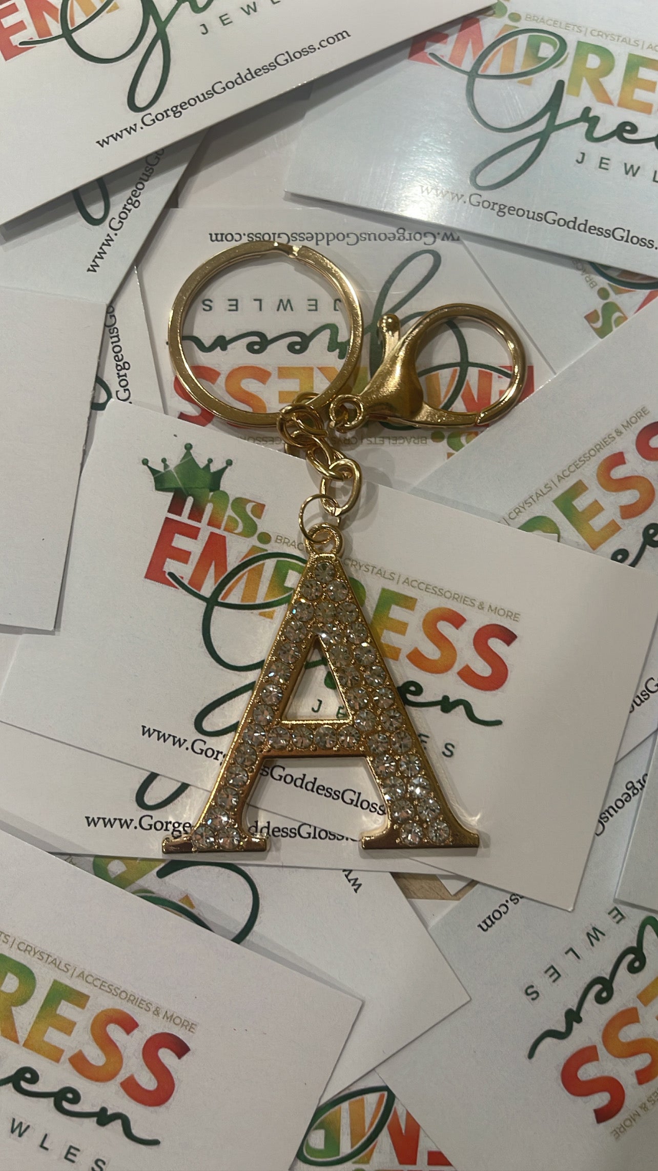 Gold THICK A Diamond XL Keychain