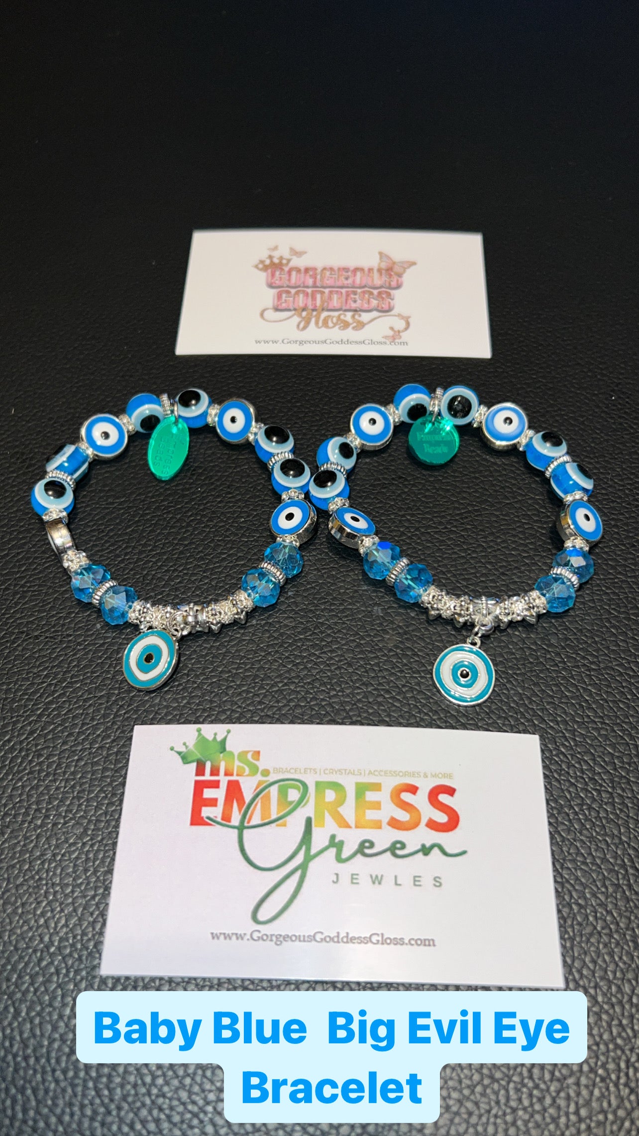 Baby Blue  Big Evil Eye Bracelet