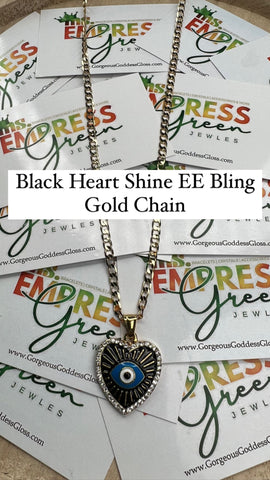Black 🖤 Shine EE Bling Gold Chain