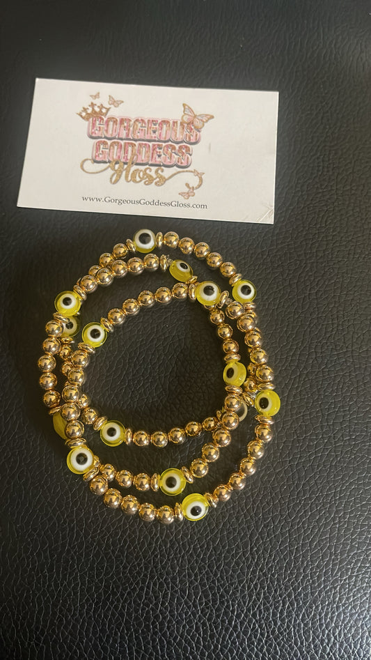 Yellow Gold Evil Eye 🧿 1pc