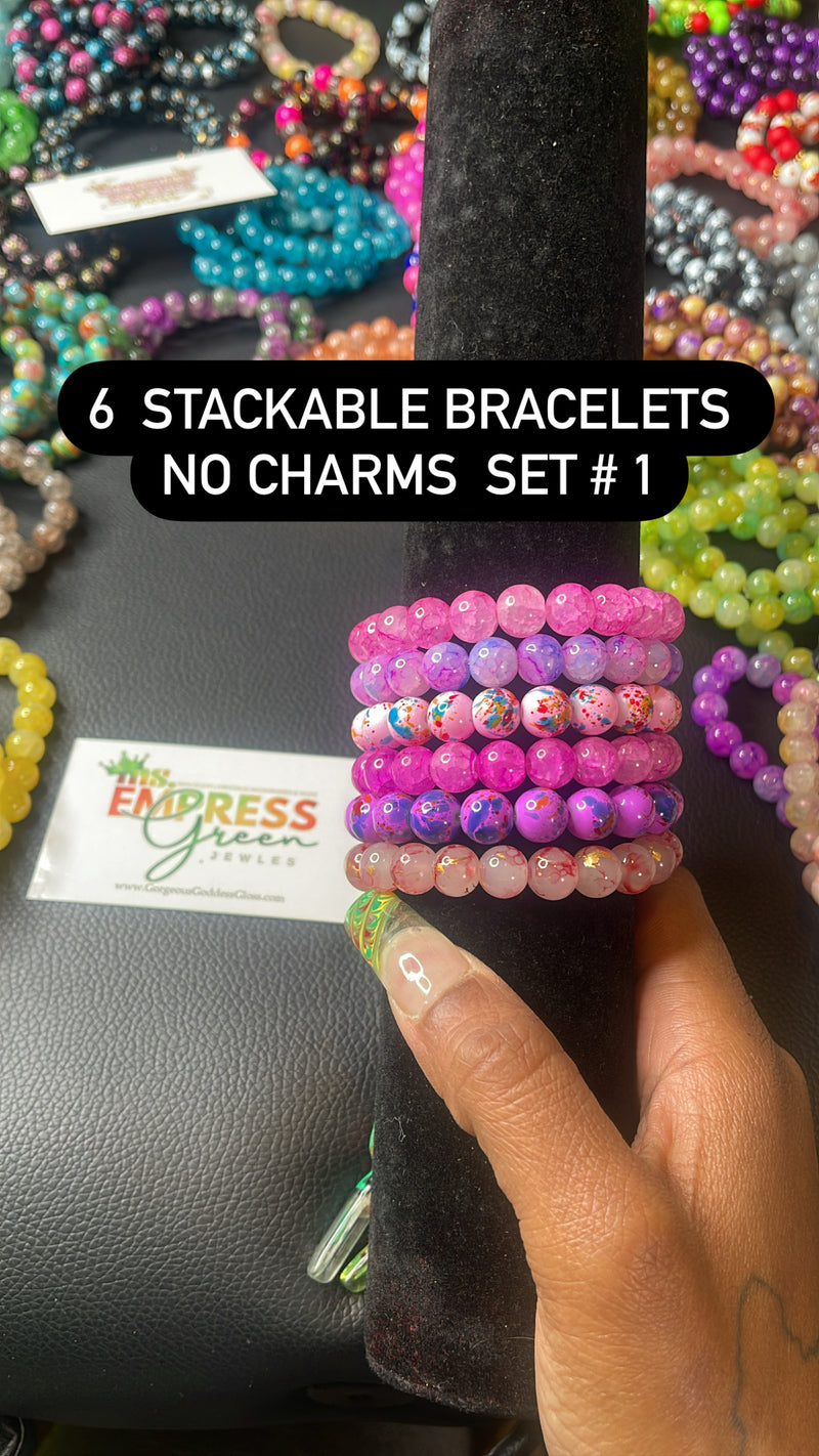 6pc, 10pc Stackable Bracelets Set  # 1