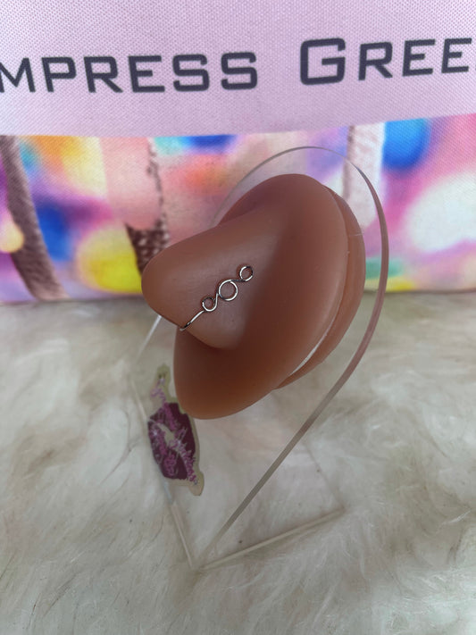 Triple 8  Stainless Steel  Hoop faux nose ring  cuff