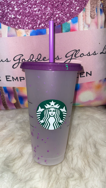 Limited Edition Starbucks Confetti Color Changing   Starbucks Cold Cold 24 oz