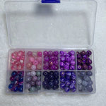Purple 8mm glass beadbox set(200pcs)
