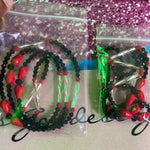 Black, Red & Silver Bling Waist, Wrist & Anklet Beads