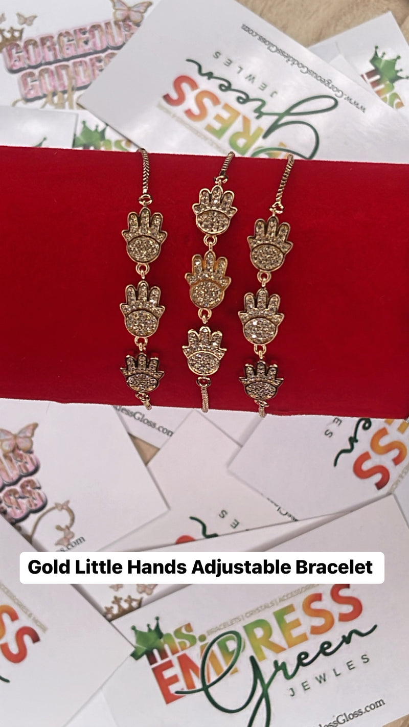Gold Little Hands Slide Bracelet