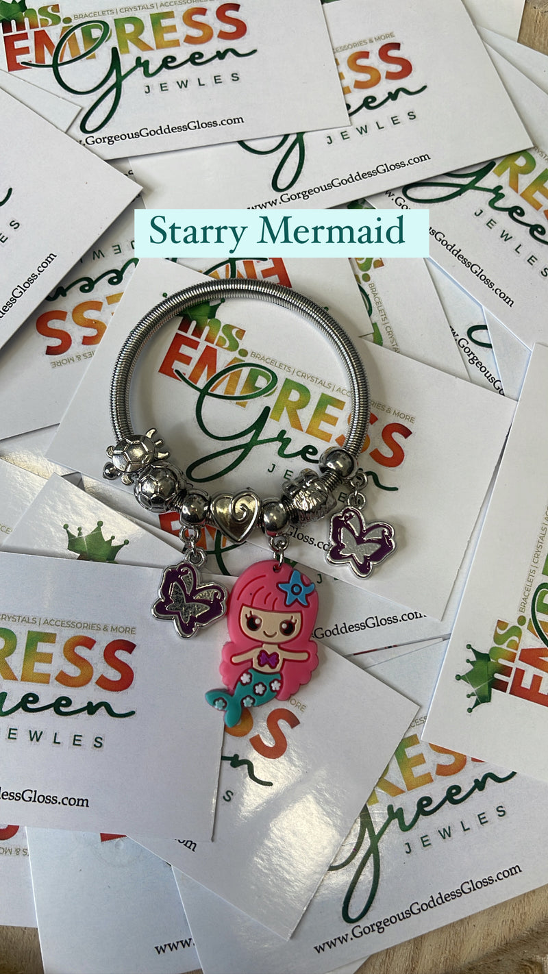 Starry Mermaid Single Children Silver Bracelets