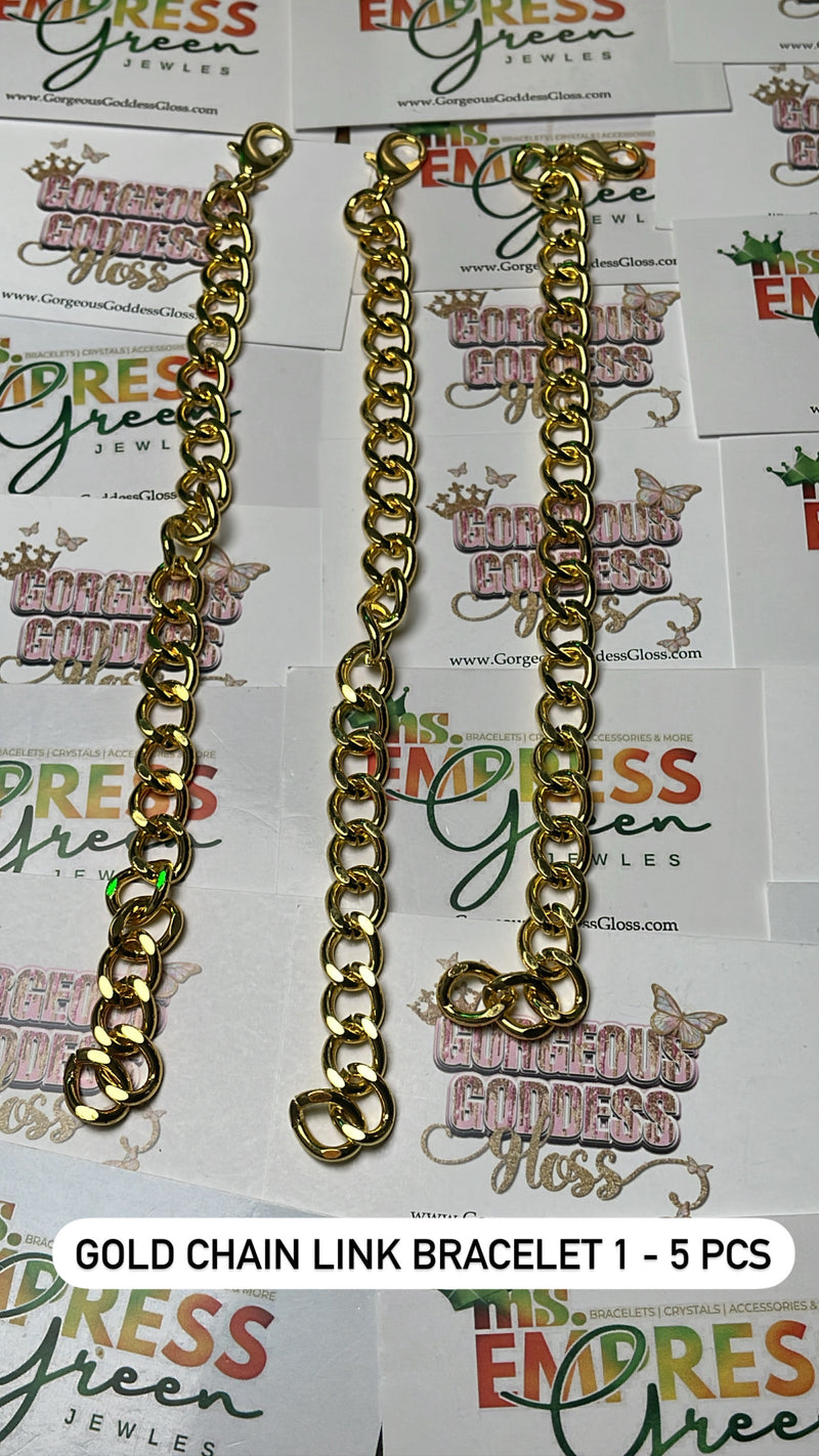 Gold Chain Link Bracelet 1 - 5 pcs