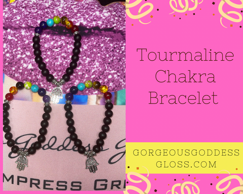 Matted Tourmaline Chakra Bracelet