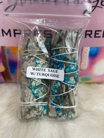 White Sage & Turquoise Smudge sticks