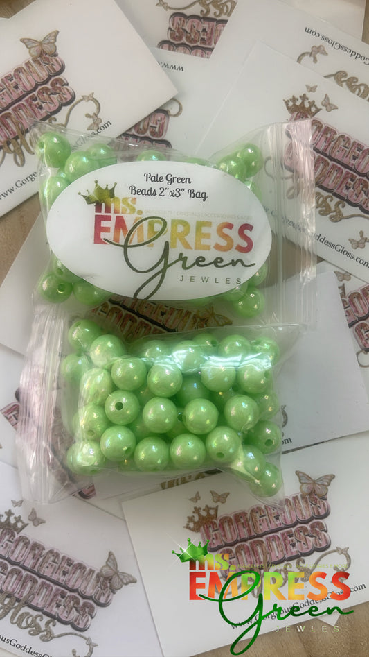 Pale Green Beads Bags 8mm