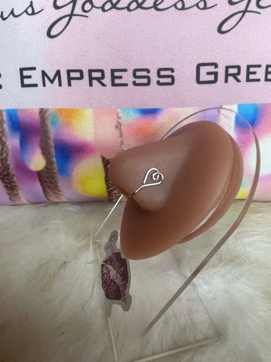 Heart Stainless Steel  Hoop faux nose ring  cuff