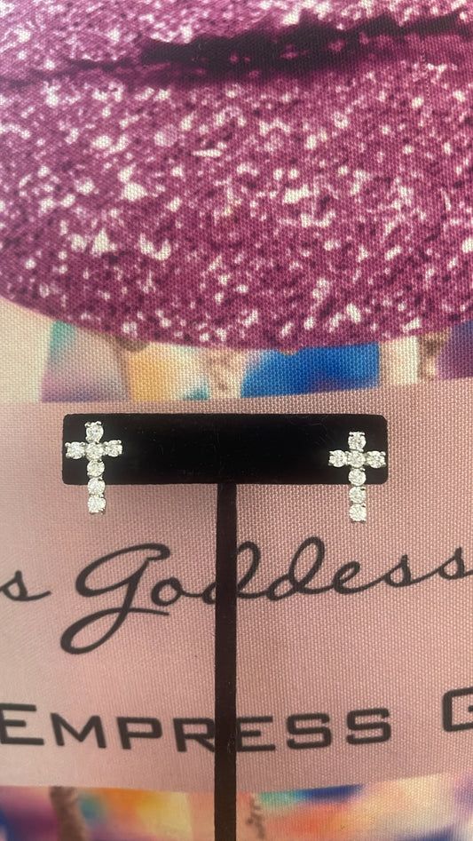 Mini Cross Bling Earring