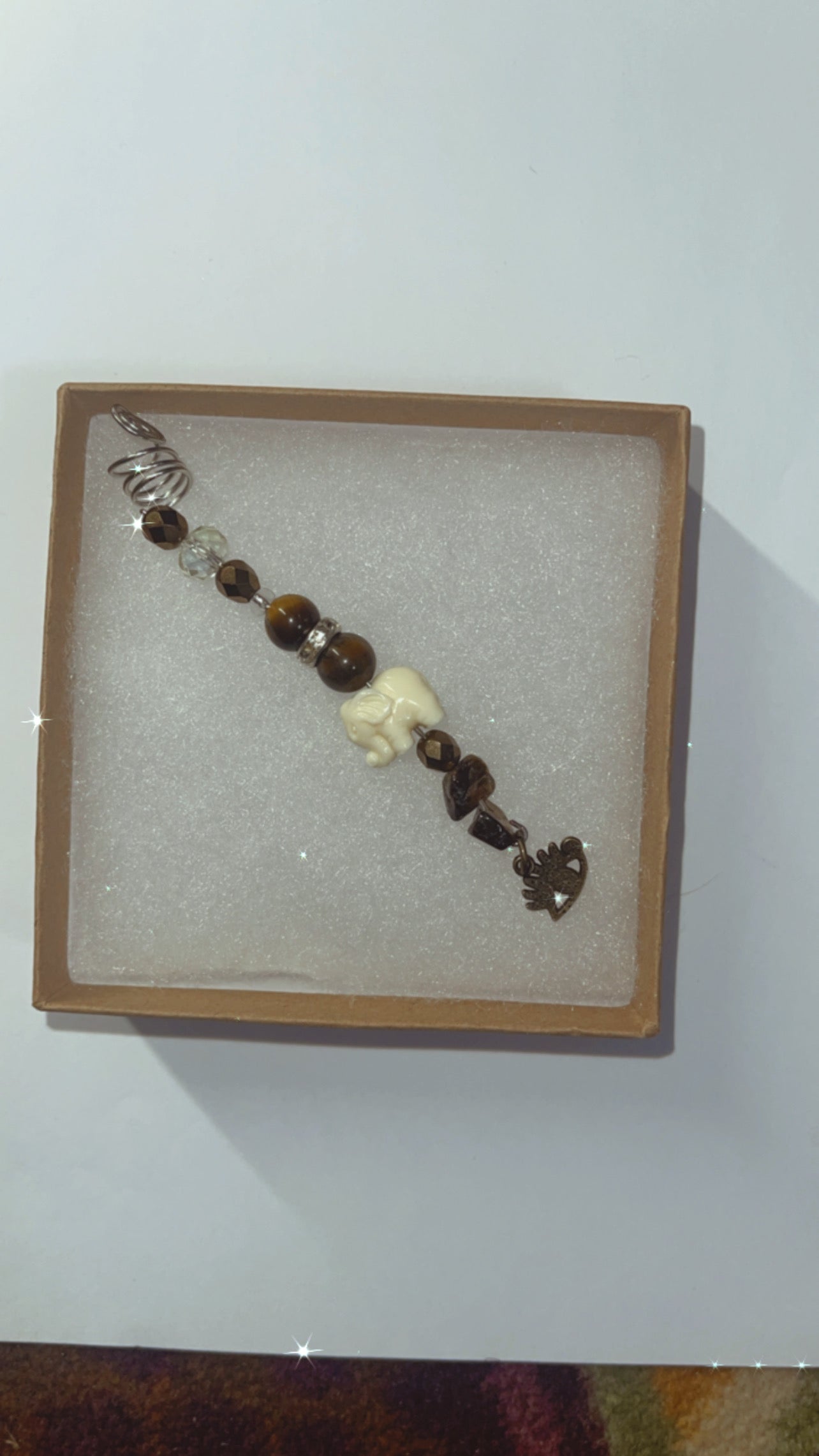 Tiger eye Copper long Loc Jewelry