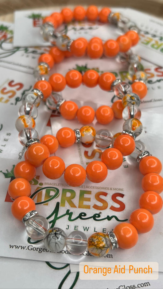 Orange Aid Punch Single Bracelets 10mm 1pc