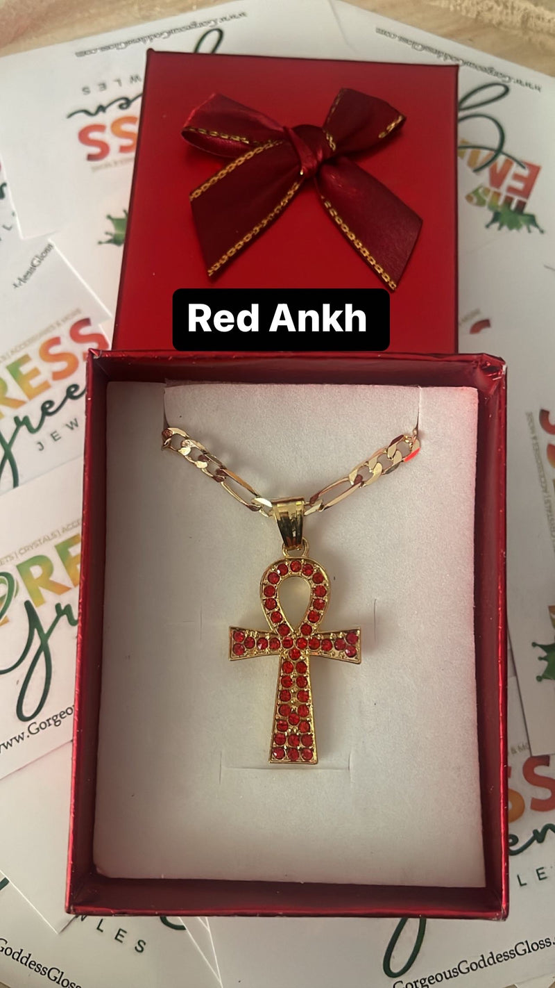 Red Ankh Necklace