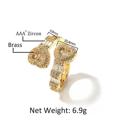 BAGUETTE CHIP DIAMOND  HEART RING