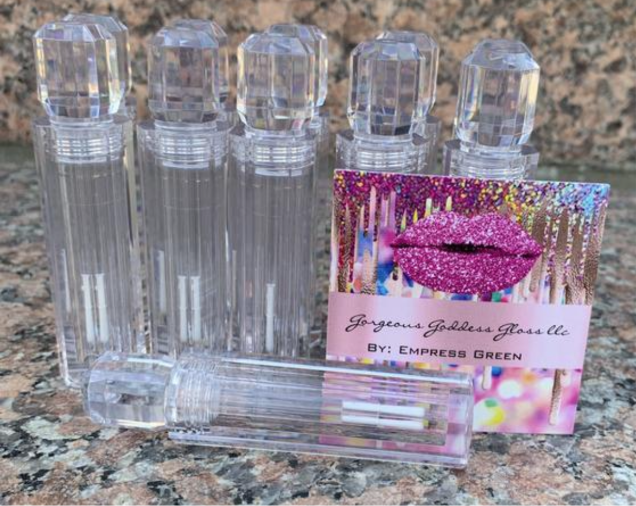 Empty luxurious Crystal Octagonal Clear Wand Tubes 5ml