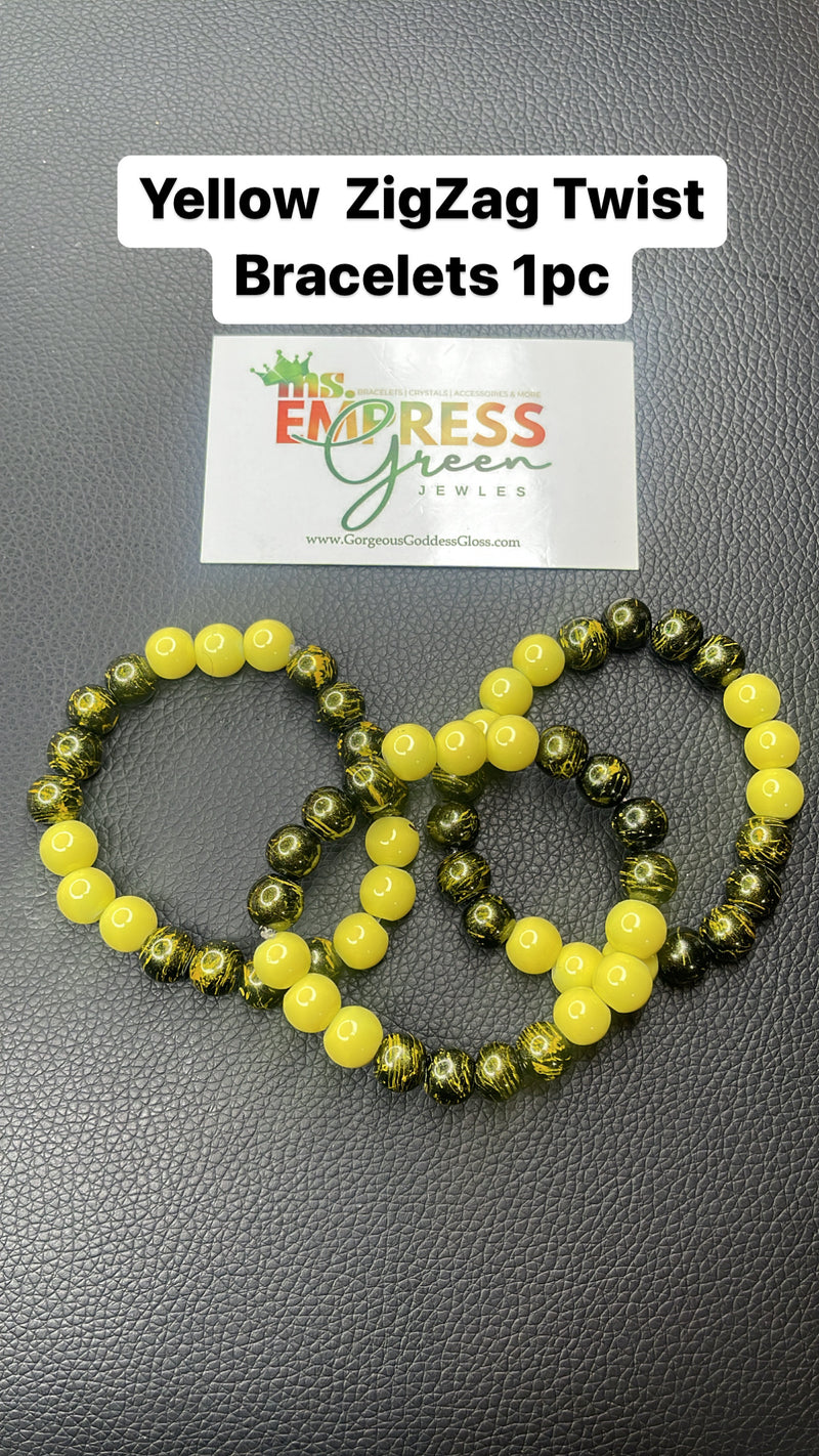 Yellow  ZigZag Twist Bracelets 1pc