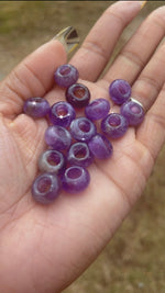 Amethyst Crystal Hair Beads, Loc Beads, Protection Hair Beads, Energy Beads