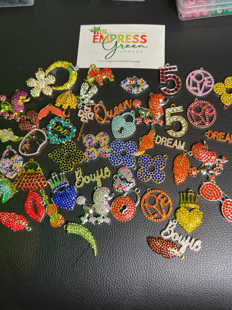 Inspired colorful bling charms (25 Pcs)